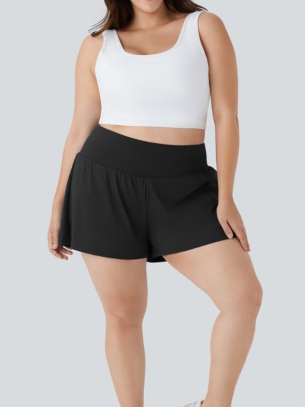 NWOT Halara Super High Waisted Pocket Yoga Plus Size Shorts black 4X